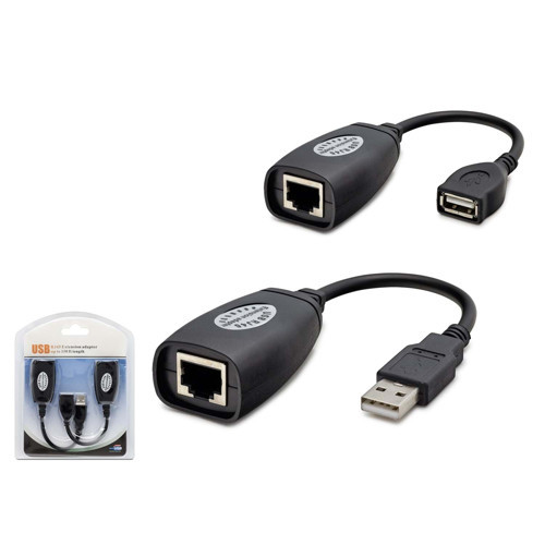 Büro Ev Ofis Network Bağlantısı için Siyah 45MT USB RJ45 Kablolu Uzatıcı Seti