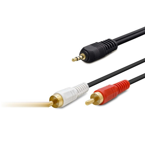Büro Ev Ofis Ses Müzik Sistemi için Siyah 500CM 3.5MM to 2 RCA Kablo