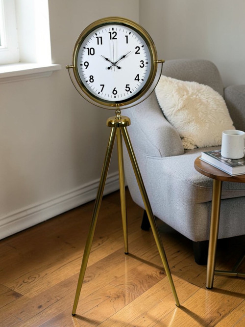 Büro Ev Ofis Hediyesi için Golden Prestij Tripod Ayaklı Saat