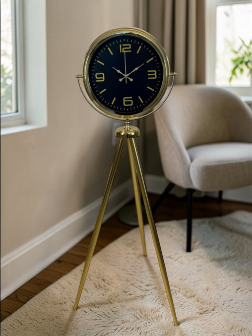 Büro Ev Ofis Hediyesi için Golden Elegance Tripod Ayaklı Saat