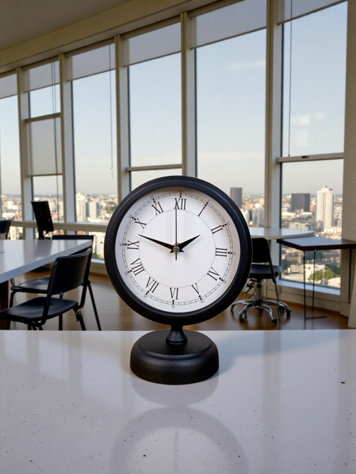 Büro Ev Ofis Hediyesi için 20x25CM Siyah Metal Roma Rakam Masa Saati