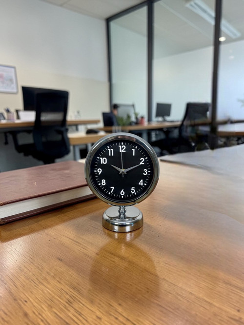 Büro Ev Ofis Hediyesi için 20x25CM Krom Metal Prestij Masa Saati