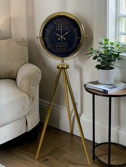 Büro Ev Ofis Hediyesi için Golden Majestic Tripod Ayaklı Saati