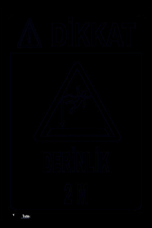 DİKKAT DERİNLİK ...METRE 35x50 cm Sticker