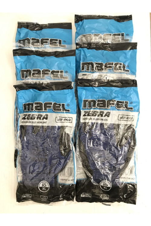 Eldiven Mavi Xl 6'lı Mf-003 Zebra Güvenlik Ve Iş 6 Çift