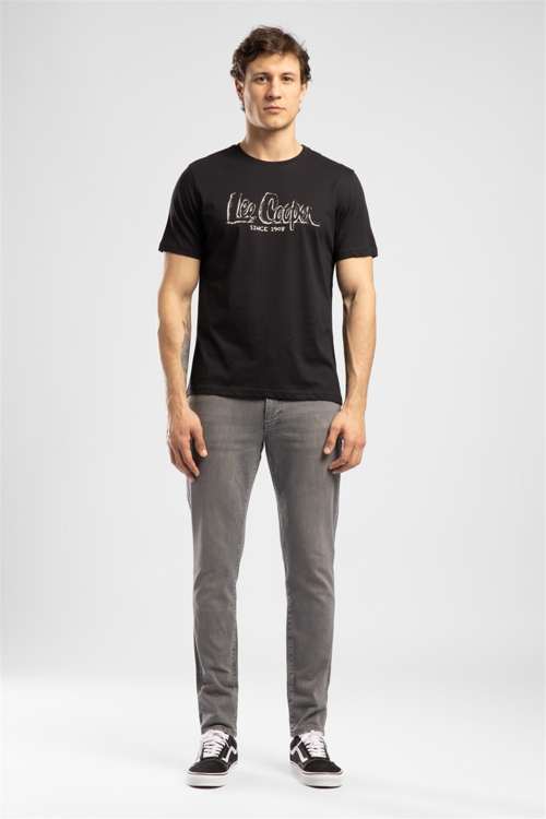 Drawos Erkek Regular Fit %100 Pamuk Basic Bisiklet Yaka T-Shirt Siyah