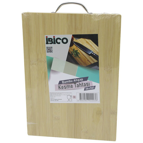 26X36 X 1.7CM LUX AHŞAP BAMBU KESİM PANOSU - KESME TAHTASI METAL KULPLU (4887)