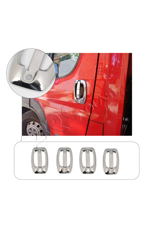 Citroen Jumper/relay Uyumlu 2006 Ve Üzeri Krom Kapı Kolu Ve Çerçeve 4 Kapı Paslanmaz Çelik