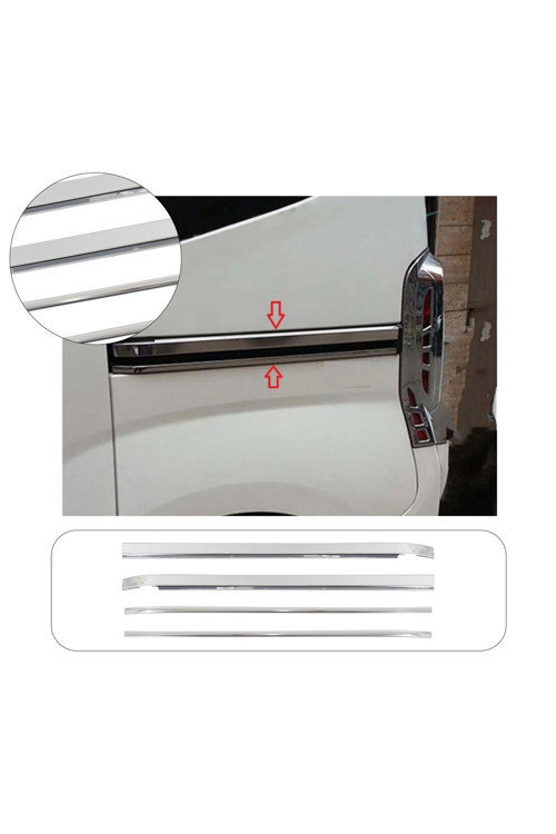 Citroen Nemo Uyumlu 2008 Ve Üzeri Krom Sürgü Çıtası 4 Parça Paslanmaz Çelik