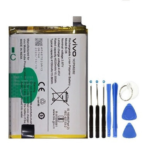 Vivo V20Se V2022 V2023 Pil Batarya B-06+Tamir Set 4100 Mah