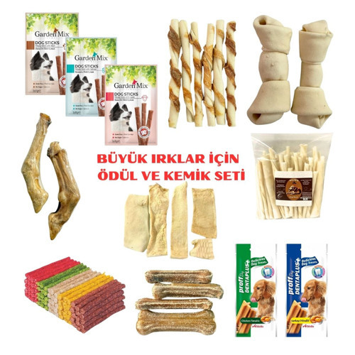 Büyük Irk Köpekler PREMIUM İçin Ödül ve Kemik Seti