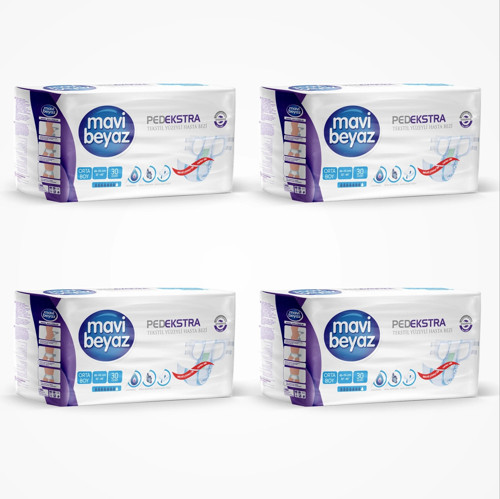 Ped Ekstra Hasta Bezi Bel Bantlı (M) Medium 30'lu Paket x 4 Pkt (120 Ad.)