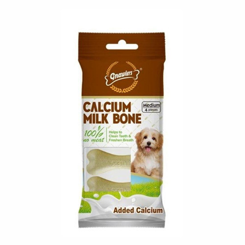 Kalsiyumlu Sütlü Köpek Ödül Kemiği M 7,5 cm 4'lü