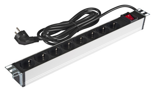 19" Kabinet İçin 8’li Elektrik Prizi – Alüminyum Gövde