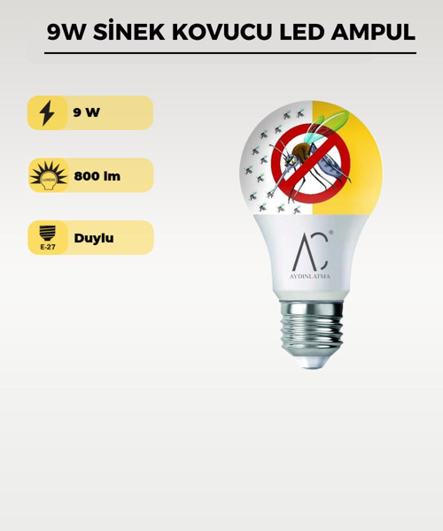 Sivrisinek Kovucu 9W LED Ampul E27 | Sinek Önleyici