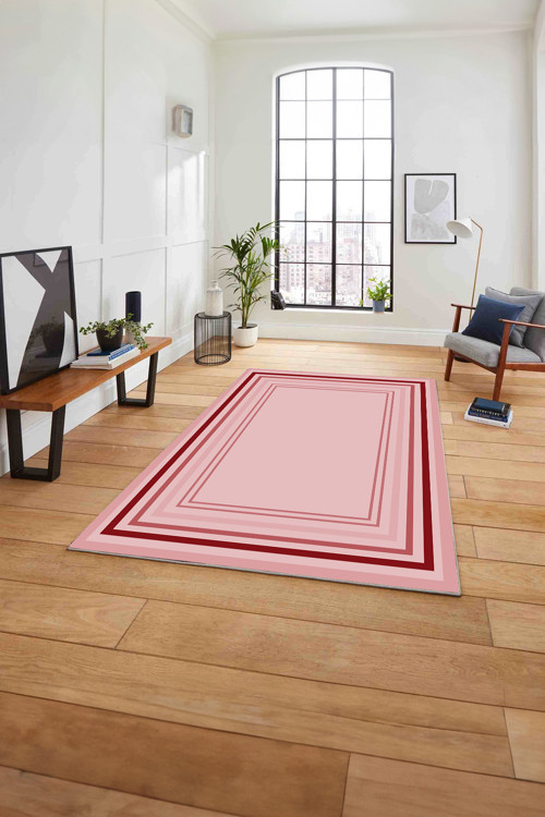Çerçeveli Modern Dijital Baskılı Yıkanabilir Kaymaz Taban Yolluk Mutfak Salon Halısı