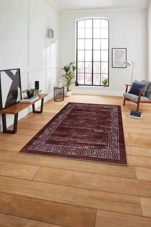 Çerçeveli Klasik Modern Yıkanabilir Kaymaz Taban Yolluk Mutfak Salon Halısı