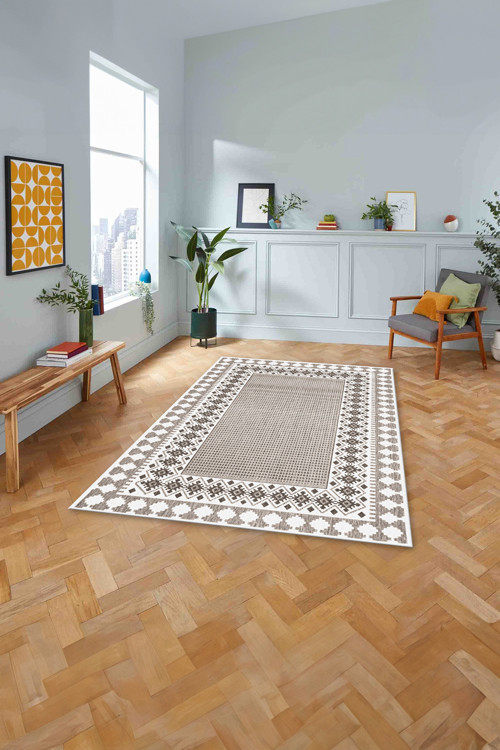 Dijital Baskılı Jüt Kilim Motifli Yıkanabilir Kaymaz Yolluk Mutfak Salon Halısı