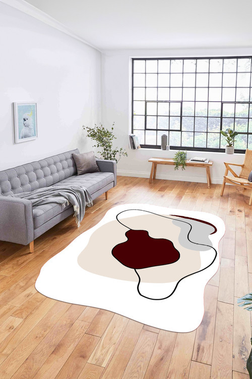 Baskılı Lazer Kesim Modern Yıkanabilir Kaymaz Taban Yolluk Mutfak Salon Halısı