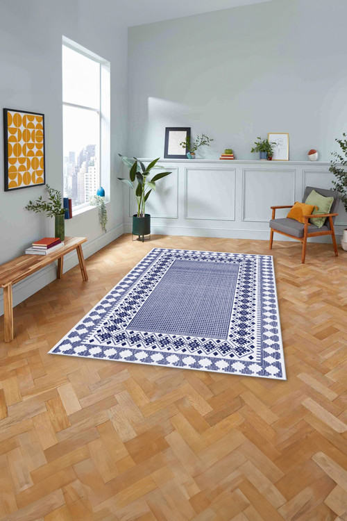 Dijital Baskılı Jüt Kilim Motifli Yıkanabilir Kaymaz Yolluk Mutfak Salon Halısı