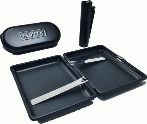 Kişiye Özel METAL TABAKA CLİPPER ÇAKMAK SET