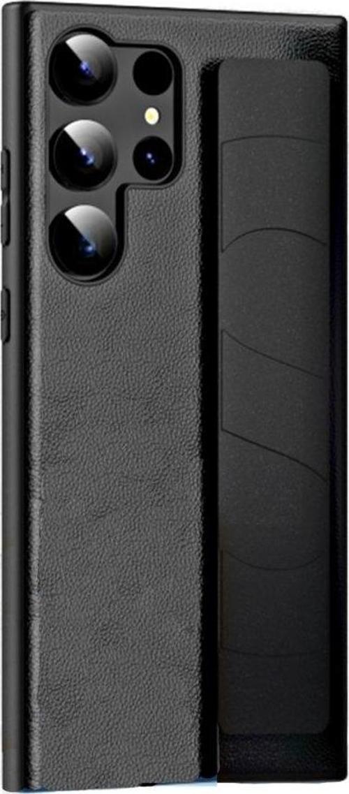 Samsung Galaxy S24 Ultra Uyumlu Premium  Case Parmak Askılı Telefon Kılıfı Siyah