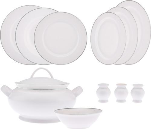 New Marly Porselen 60 Parça 12 Kişilik Yuvarlak Yemek Takımı Platin