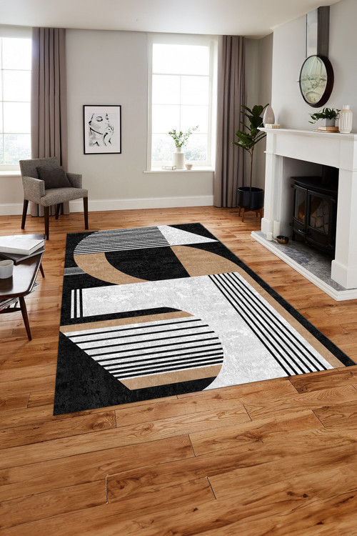 Dijital Baskılı Modern Sade Desen Yıkanabilir Kaymaz Taban Yolluk Mutfak Salon Halısı