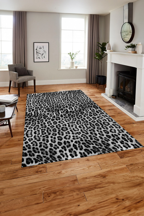 Baskılı Modern Leopar Model Yıkanabilir Kaymaz Taban Yolluk Mutfak Salon Halısı