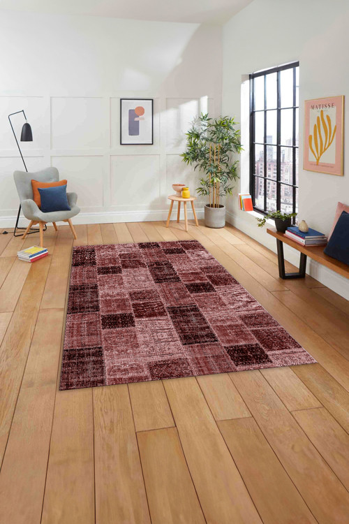 Baskılı Patchwork Sade Modern Yıkanabilir Kaymaz Taban Yolluk Mutfak Salon Halısı