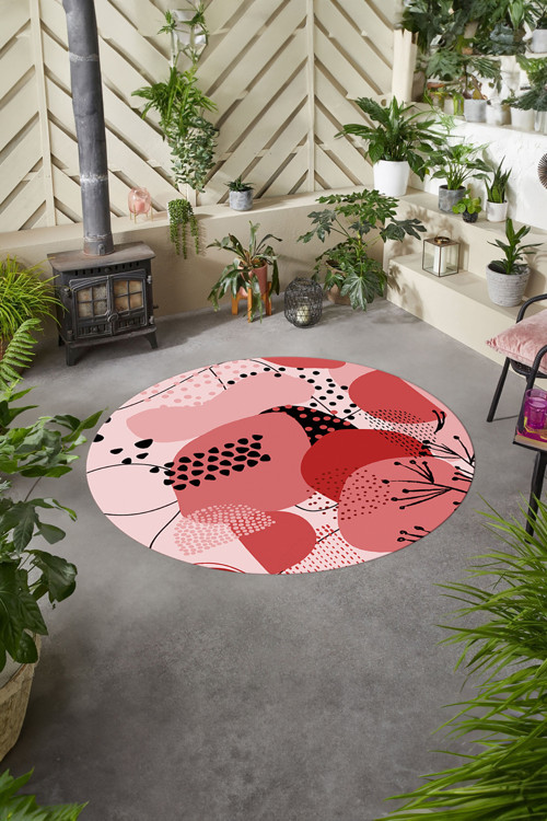 Dijital Baskılı Modern Yıkanabilir Kaymaz Taban Yuvarlak Mutfak Salon Koridor Halısı