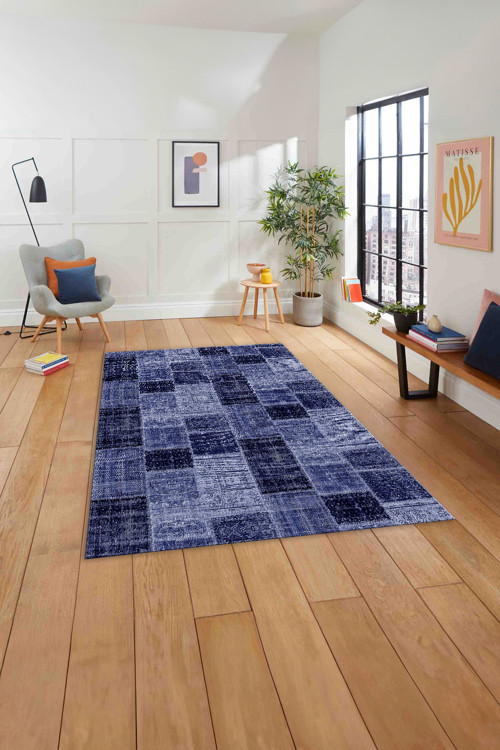Baskılı Patchwork Sade Modern Yıkanabilir Kaymaz Taban Yolluk Mutfak Salon Halısı