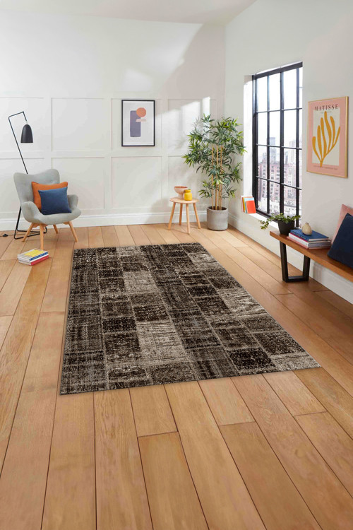 Baskılı Patchwork Sade Modern Yıkanabilir Kaymaz Taban Yolluk Mutfak Salon Halısı