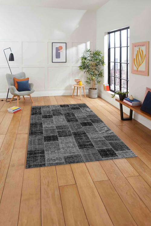 Baskılı Patchwork Sade Modern Yıkanabilir Kaymaz Taban Yolluk Mutfak Salon Halısı