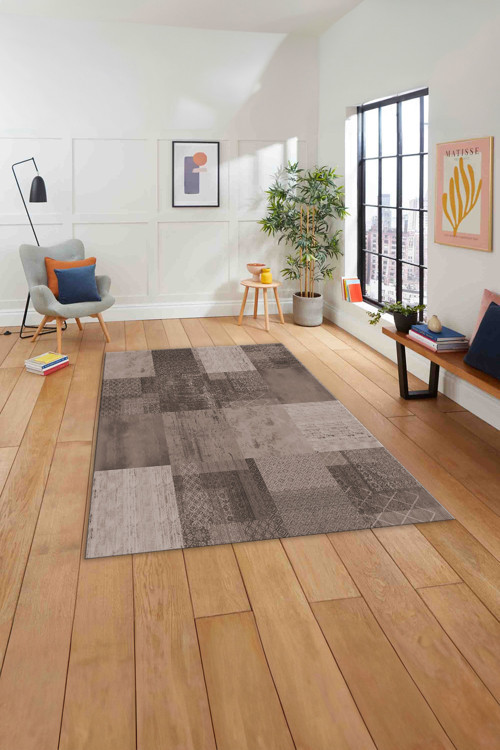 Baskılı Patchwork Dekoratif Yıkanabilir Kaymaz Taban Yolluk Mutfak Salon Halısı