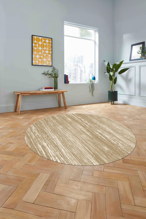 Dijital Baskılı Sade Modern Yıkanabilir Kaymaz Taban Yuvarlak Mutfak Salon Halısı