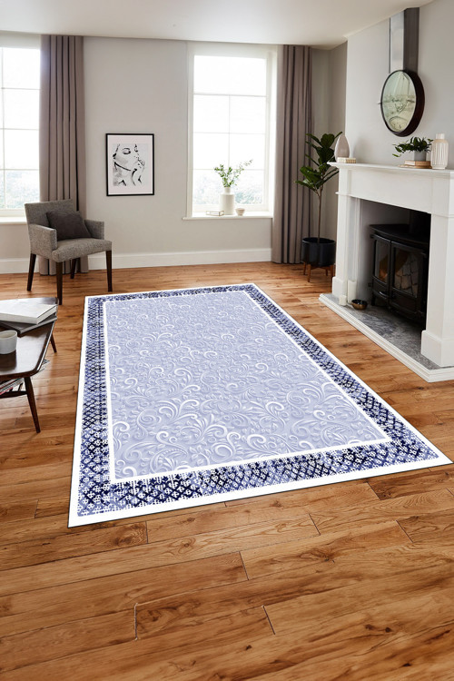 Baskılı Modern Çerçeveli Desen Yıkanabilir Kaymaz Taban Yolluk Mutfak Salon Halısı