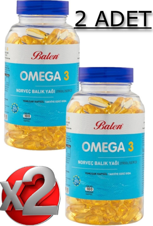 2 Adet Omega 3 Norveç Balık Yağı (trigiliserid) Yumuşak Kapsül 100 adet 1380 Mg