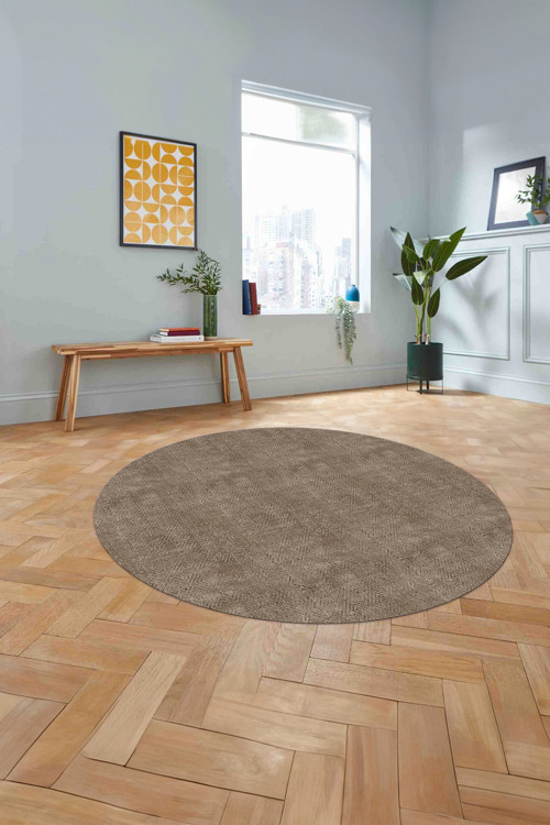 Baskılı Sade Klasik Modern Yıkanabilir Kaymaz Taban Yuvarlak Mutfak Salon Halısı