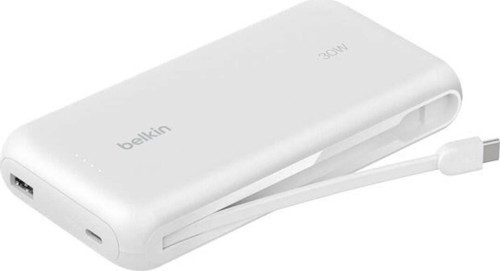 BPB024FQWH BoostCharge 20.000 mAh 30W Entegre USB-C Kablolu Powerbank – Beyaz