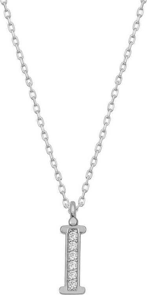 925 Ayar Gümüş Rodyum Kaplama İ Harfi Kadın Gümüş Kolye
