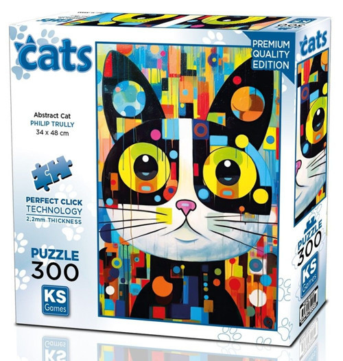 300 Parçalı Abstract Cat - Soyut Kedi Puzzle - Philip Trully - 19262