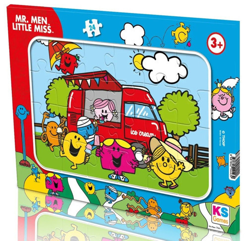 Mr Men Lisanslı Kız ve Erkek Çocuk 24 Parça Çerçeveli (Frame) Puzzle - MRMEN704-1