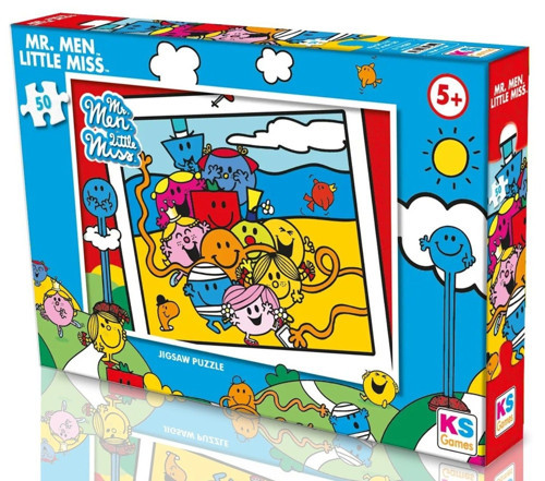 50 Parça Mr.Men Lisanslı Erkek Çocuk Puzzle - MRMEN709