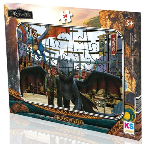 24 Parça Ejderhanı Nasıl Eğitirsin Erkek Çocuk Frame Puzzle - HD704