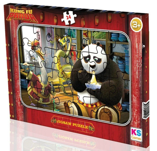 3 Yaş Üzeri Erkek Çocuk Kung Fu Panda Frame Puzzle/Yapboz - 24 Parça - KP704-1
