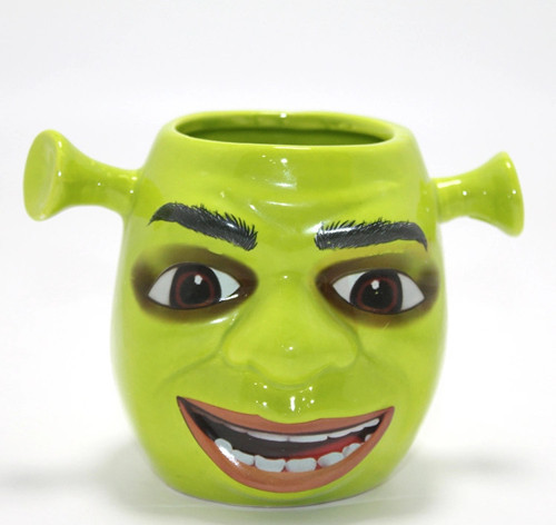 3D Shrek Tasarımı Porselen Kupa Bardak