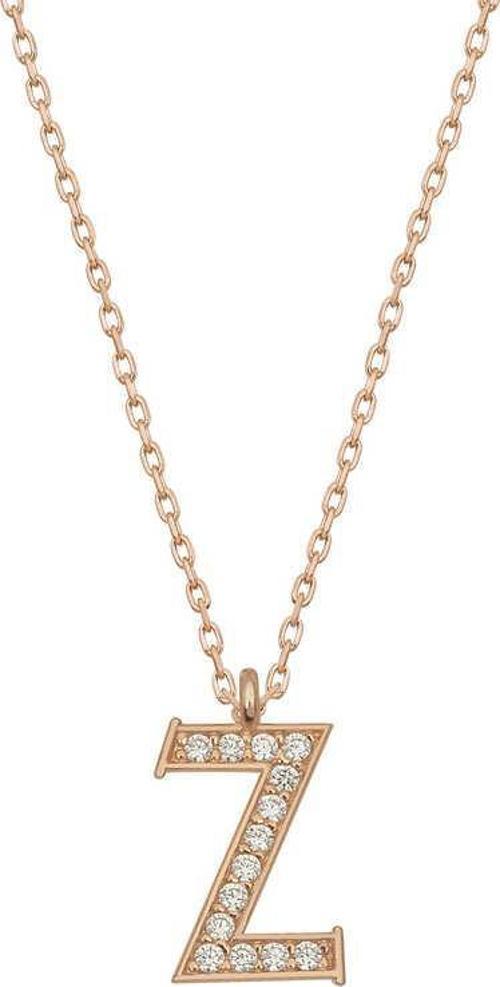 925 Ayar Gümüş Rose Z Harfi Kadın Gümüş Kolye