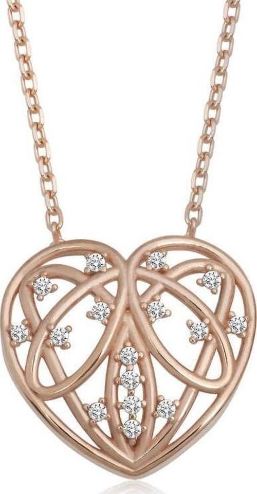 925Ayar Gümüş Bombeli Kalp KadınGümüş Kolye