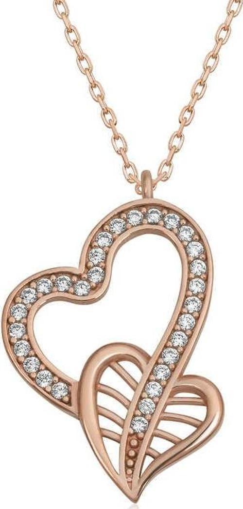 925Ayar GümüşBirleşmiş Kalpler KadınGümüş Kolye